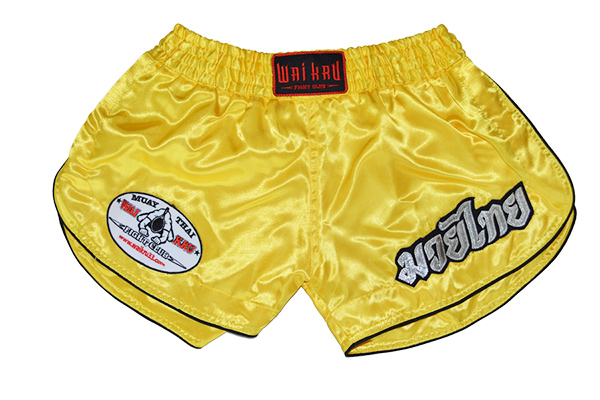 pantalón entrenamiento muay thai wai kru amarillo