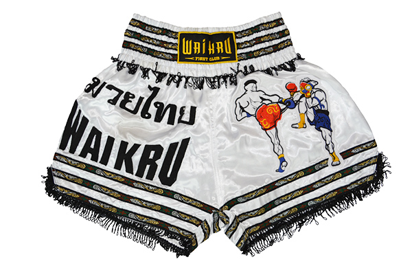 pantalón muay thai tradicional waikru blanco cintura negra pantalón muay thai tradicional waikru blanco cintura negra
