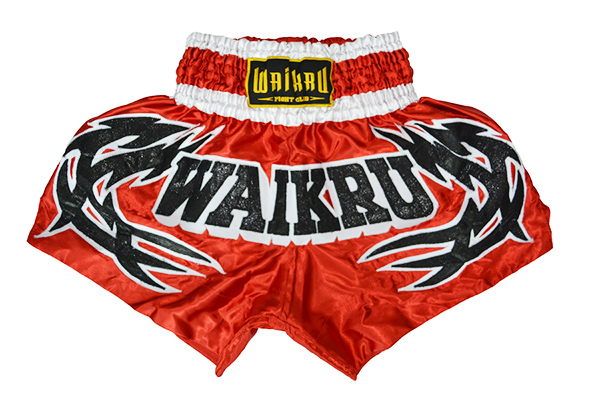 pantalón muay thai tradicional waikru rojo cintura blanca pantalón muay thai tradicional waikru rojo cintura blanca