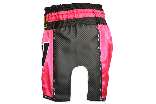 pantalón retro muay thai wai kru kevlar fucsia lado
