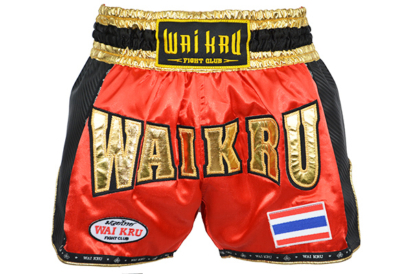 pantalón retro muay thai wai kru kevlar rojo negro entero pantalón retro muay thai wai kru kevlar rojo negro entero