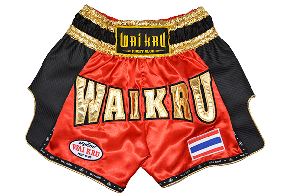 pantalón retro muay thai wai kru kevlar rojo negro pantalón retro muay thai wai kru kevlar rojo negro
