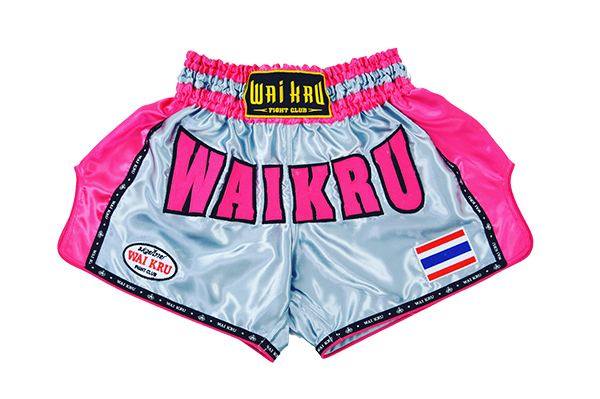 pantalón wai kru muay thai wai kru retro 2.0 gris lateral fucsia pantalón wai kru muay thai wai kru retro 2.0 gris lateral fucsia