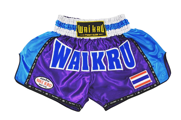 pantalón wai kru muay thai wai kru retro 2.0 lila lateral azul pantalón wai kru muay thai wai kru retro 2.0 lila lateral azul