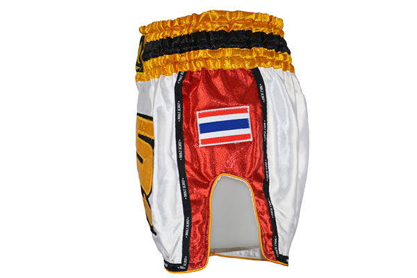 shorts retro muay thai wai kru saten blanco lado