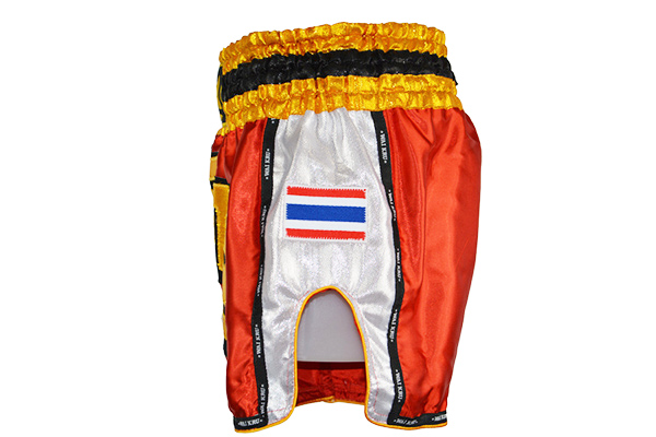 shorts retro muay thai wai kru saten rojo lado shorts retro muay thai wai kru saten rojo lado