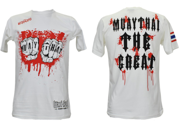 camiseta manga corta muay thai blanca blood camiseta manga corta muay thai blanca blood